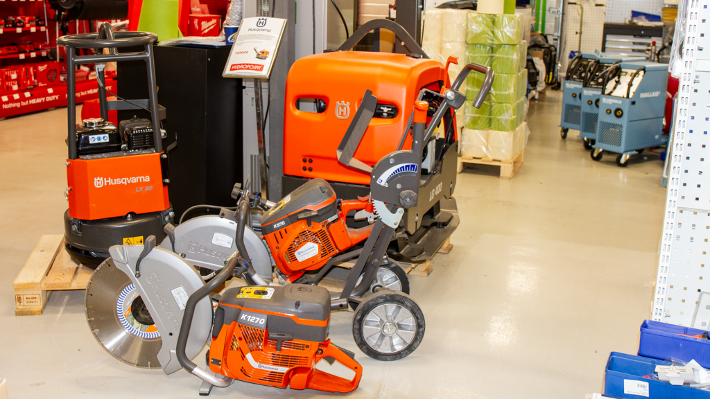 Hydropojat Oy, myymälä husqvarna construction tuotteet